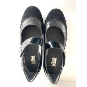Drew Genoa Coquette Balletcore Black Mary Jane Flat Shoe Size 8 WW Corpcore